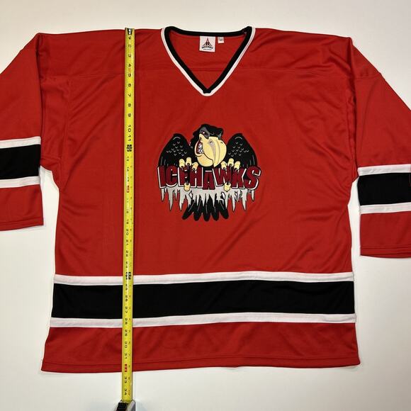 Vintage Port Huron Ice Hawks Hockey Jersey Mens Size 56 XXL 2XL Red 007 R Hockey - Picture 13 of 14